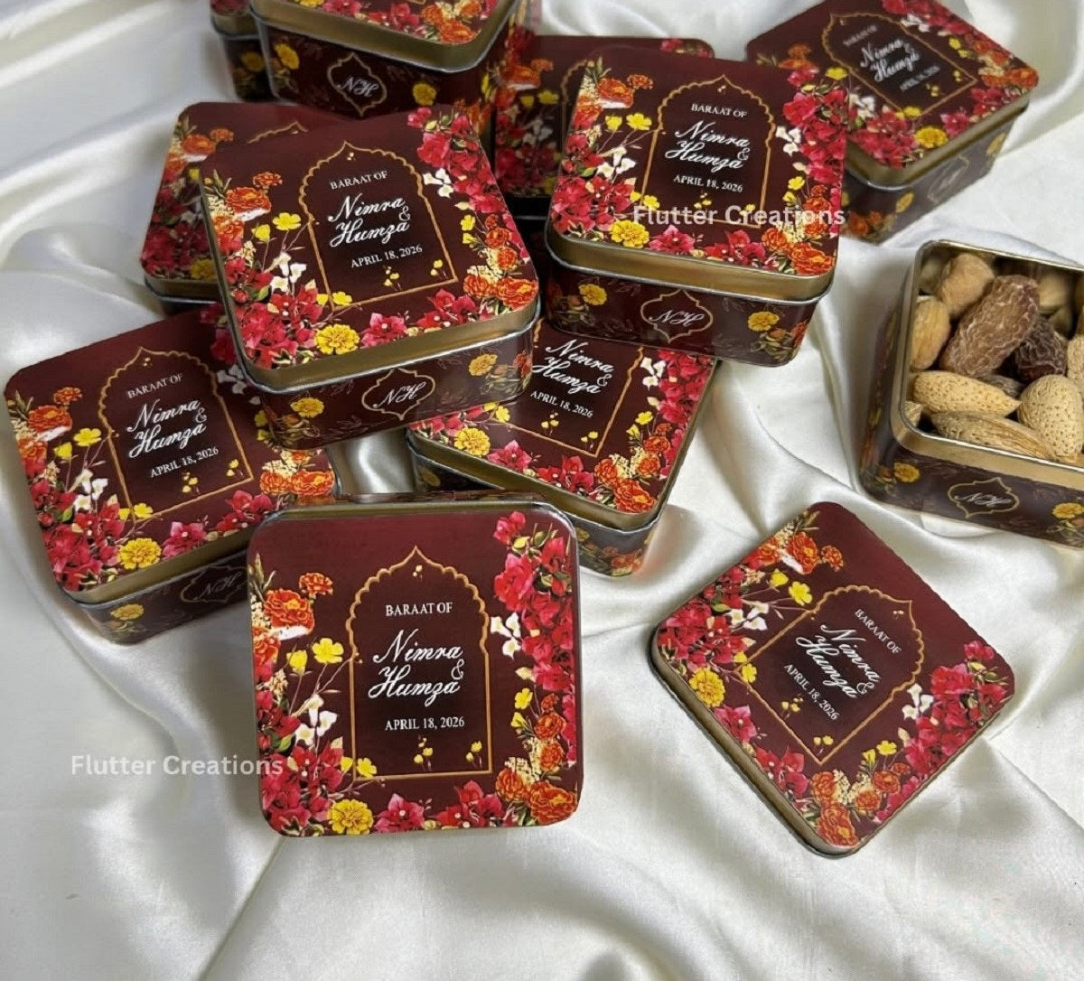 Square Tin Bid Boxes