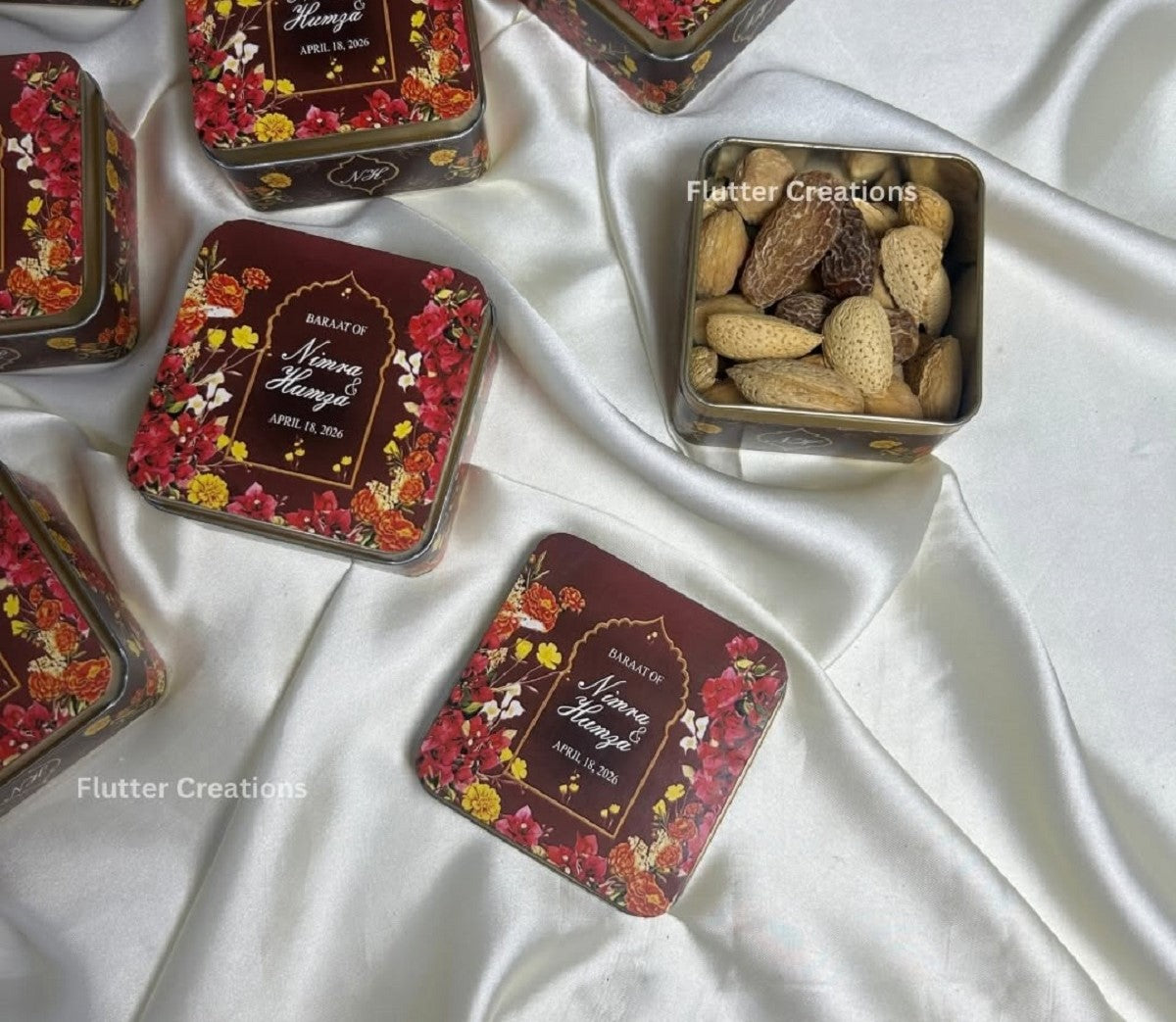 Square Tin Bid Boxes